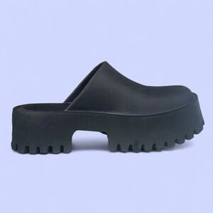 Black Platform Mules